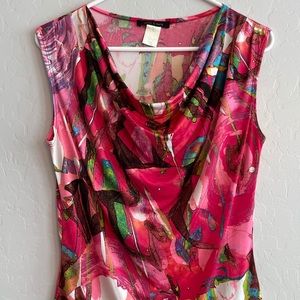 Jennie & Marlis rouched neck sleeveless blouse.